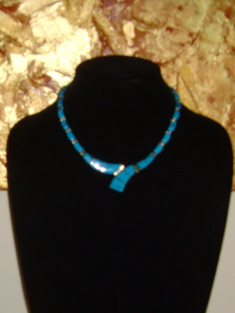 Sterling Silver 925 and Faux Turquoise Necklace - Picture 6 of 13